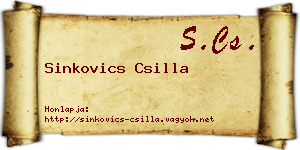 Sinkovics Csilla névjegykártya
